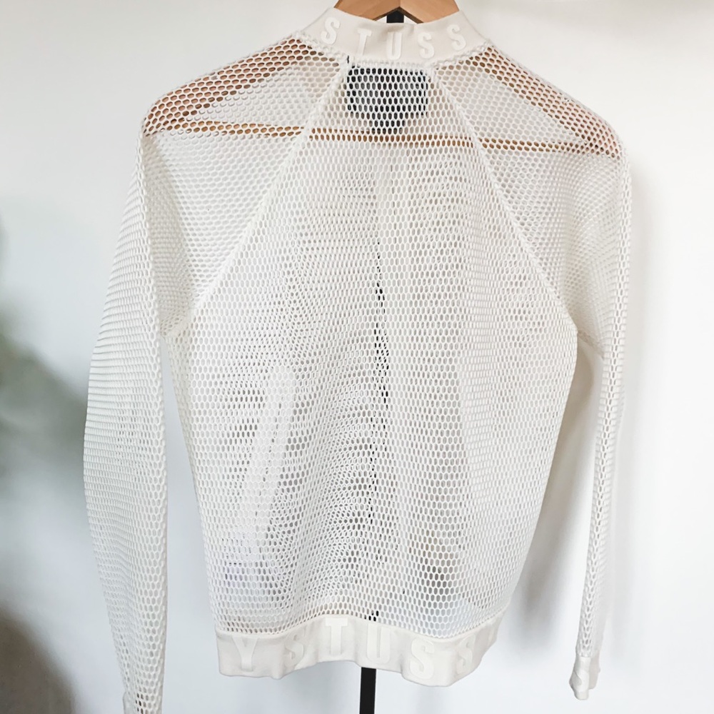 Stussy White Mesh Bomber - Picture 2 of 5